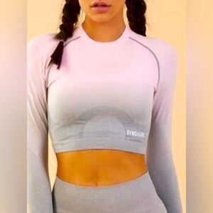 Gymshark Adapt OMBRE Seamless Long-Sleeve Crop Top, Size M, NWOT